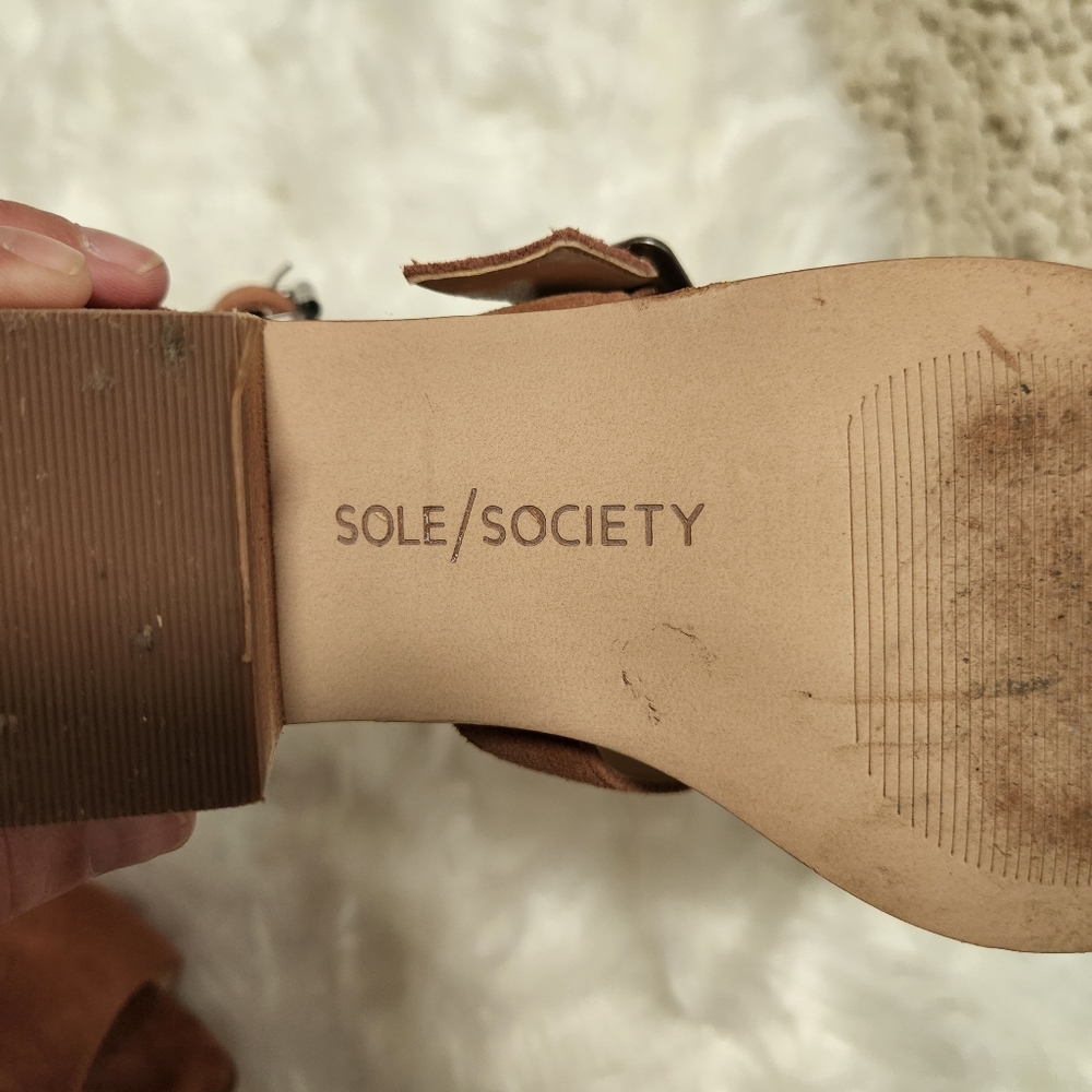 Sole Society/Mauve Heeled Sandals - Picture 6 of 8